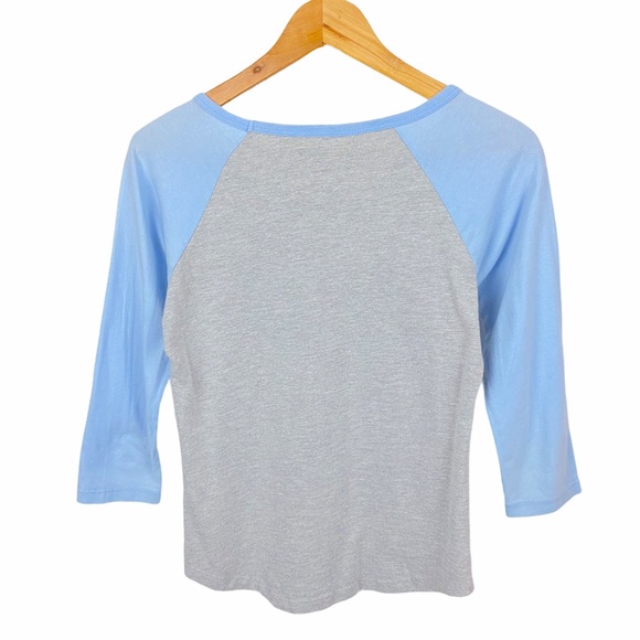 Vans 90s Y2K 3/4 Sleeve Beachy Coconut Girl Stretchy Fitted Baseball Baby Tee S - Picture 3 of 8